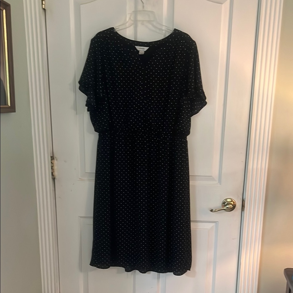 CJ Banks Black Flutter Sleeve Midi Sundress